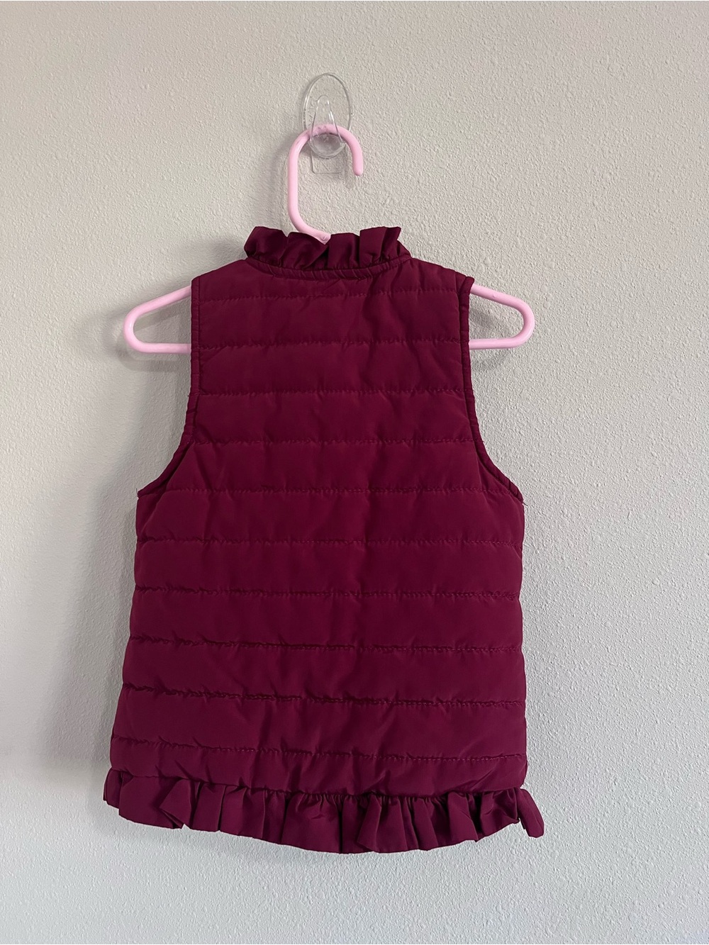 Copper Key Quilted Ruffle-Trim Vest - Berry - Picture 3 of 3